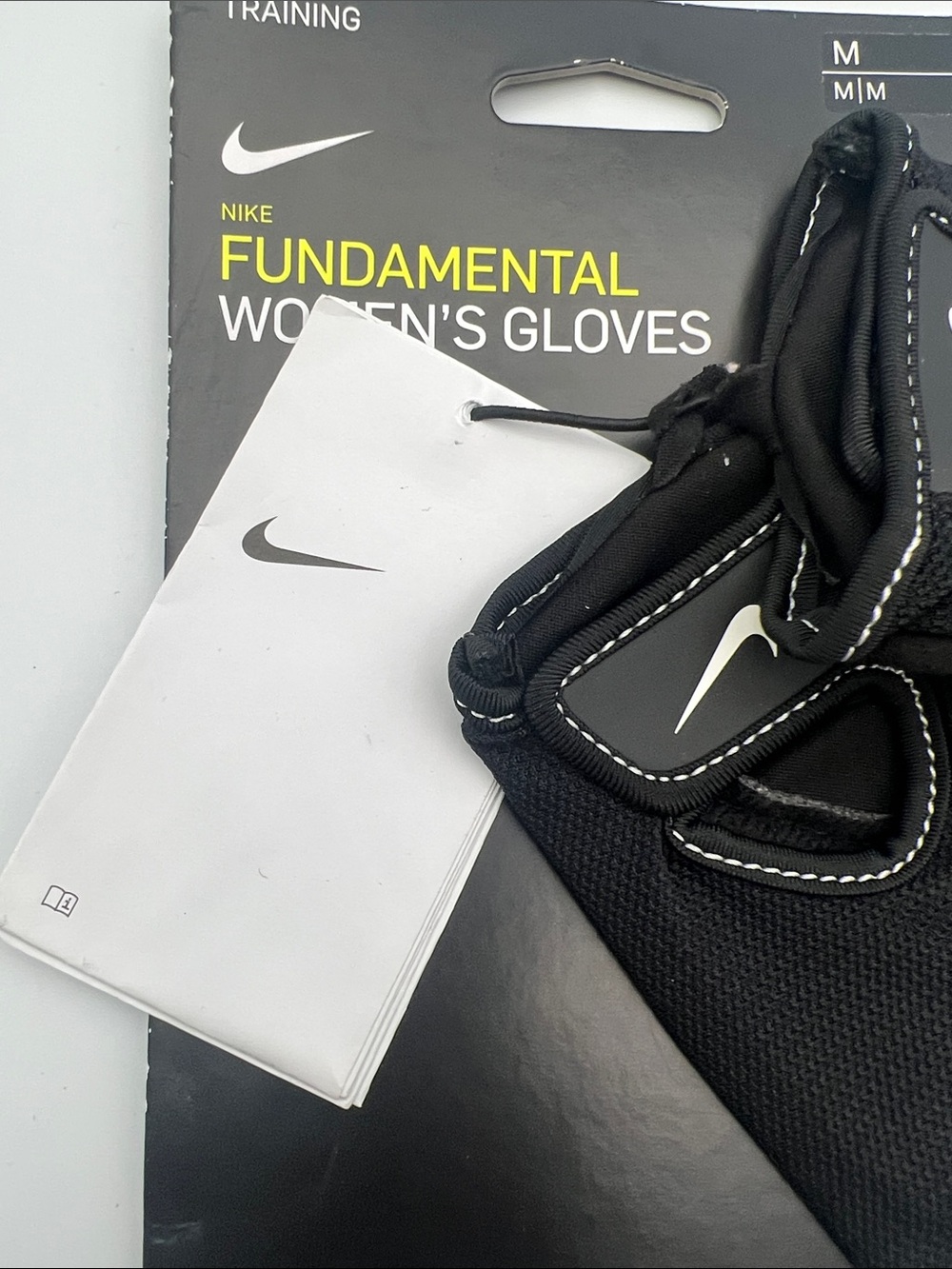 Nike Women's Black Fingerless Workout Gloves with White Swoosh - Picture 8 of 9